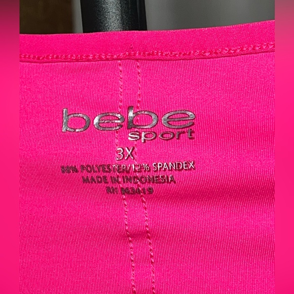 Bebe Sport pink active tank with reflective trim- 3X - Picture 3 of 6